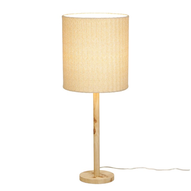 Boho Chic Lamia Natural Burl and Raffia Designer Table Lamp For Sale - Image 3 of 7