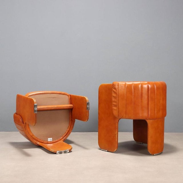 Dinette Armchairs in Leather from Alias, 1970s, Set of 2 For Sale - Image 9 of 11