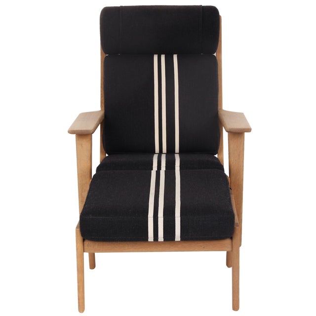 Set of Model Ge290a Armchair & Ge290s Footstool by Hans J. Wegner for Getama, 1960s For Sale