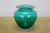 Vintage Hand Blown Teal Green Glass Vase Urn Leech Bowl 6" For Sale - Image 4 of 12