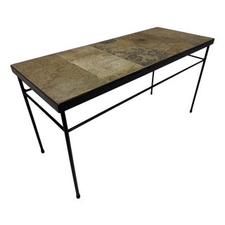 Vintage French Stone Tile Topped Coffee Table, 1960s For Sale