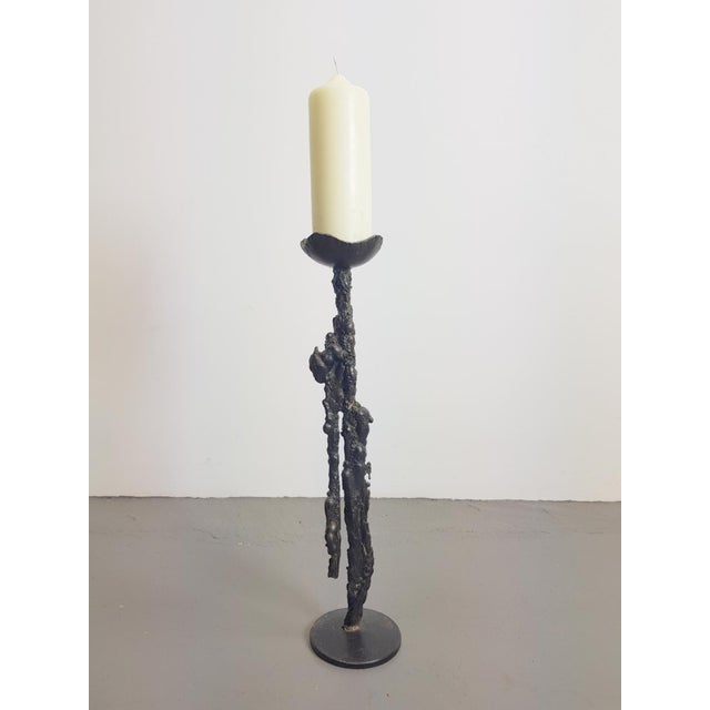 Brutalist Floor Candleholder in Cast Iron, Germany, 1960s For Sale - Image 4 of 7