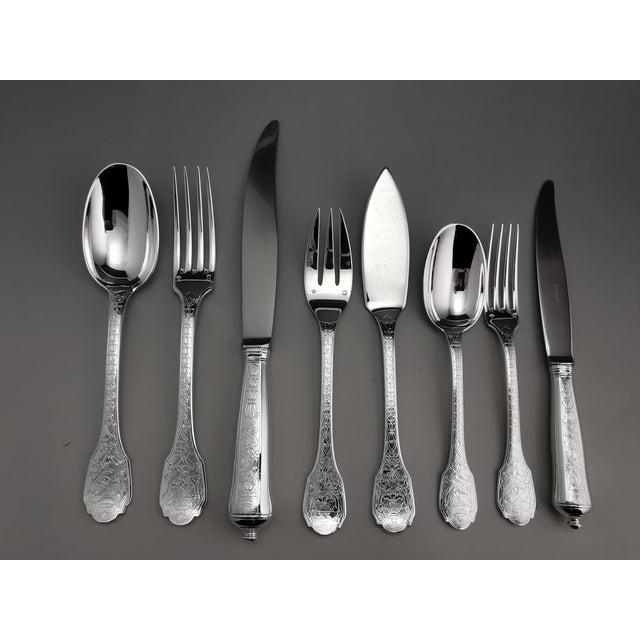 Metal Soubise Dinner Service in Minerva Silver from Puiforcat, 1920s, Set of 18 For Sale - Image 7 of 18