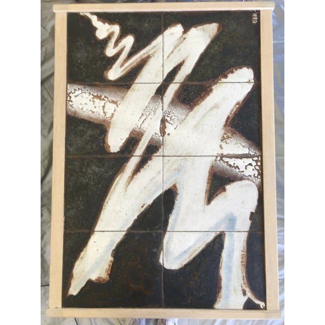 Signed Tile Top Coffee Table For Sale - Image 4 of 8