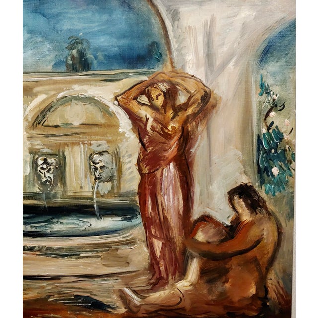 Othon Friesz -Women Around a Fountain-1932 French Fauvist Oil Painting For Sale - Image 4 of 12