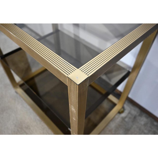 Glass Rolling Table in the style of Vandel, 1980s For Sale - Image 7 of 16