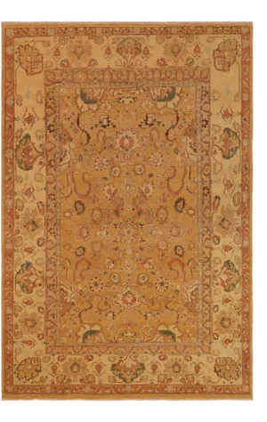 1980s 1980s Vintage Bohemian Isabel Gold/Tan Wool Rug