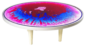 Italian Space Age Coffee Table in Plastic and Metal with Tie Dye Effect, 1970s