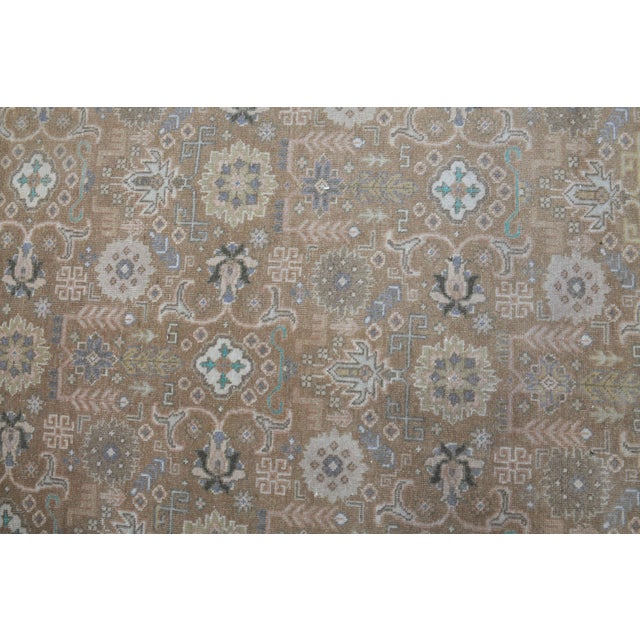 Brown 1970s Vintage Persian Handmade Wool Cotton Light Brown Area Rug For Sale - Image 8 of 11