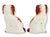 Mid 19th century Staffordshire pottery King Charles spaniel dogs modeled in the traditional seated form with expressive...