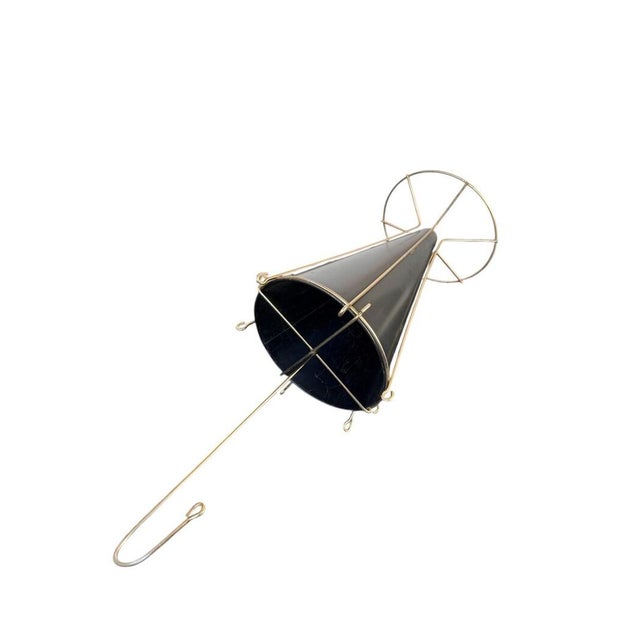 Vintage MCM Brass Umbrella Stand – Atomic Cone Display, Mid Century Entryway Home For Sale - Image 11 of 11