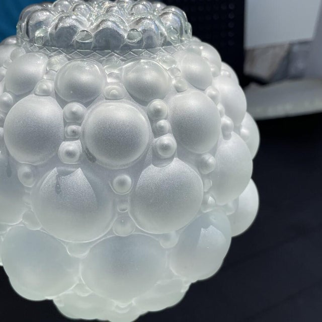 Mid-Century Wood Wooden & Bubble Glass Buffet Table Lamp, 1970s For Sale - Image 9 of 16