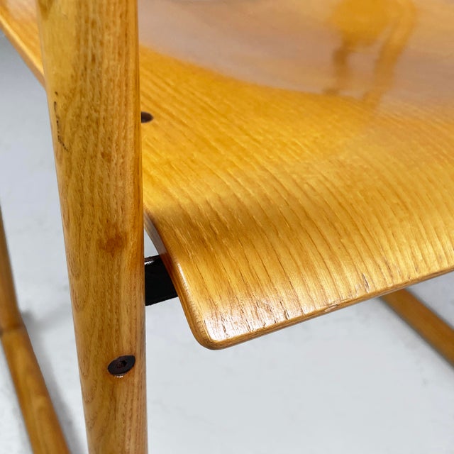 Black Italian Modern Chairs with Armrests in Wood and Black Metal, 1970s, Set of 2 For Sale - Image 8 of 18