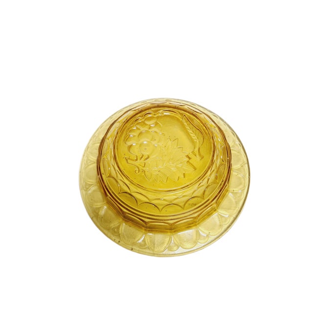 Glass Art Deco Style Butter Bowl, Belgium, 1950s For Sale - Image 7 of 14