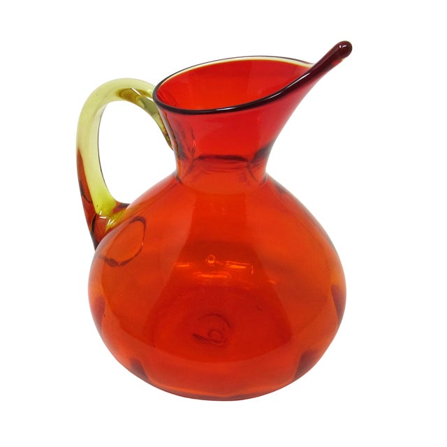 Rainbow Tangerine "The Admiral” #797 Panel Optic Pitcher For Sale - Image 4 of 10