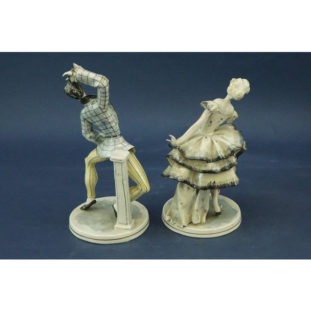 1940s 20th Century Ceramic Dancers by Toni Moretto for Palladio, Italy, Early 20th Century, Set of 2 For Sale - Image 5 of 18