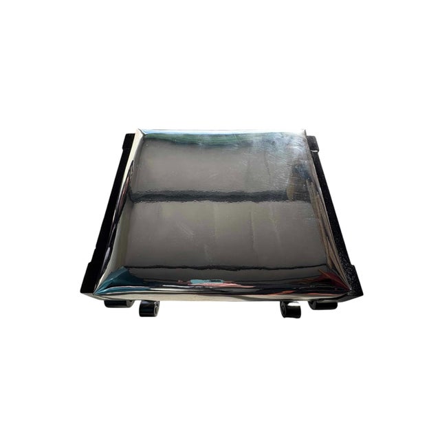 Quick Hits: Mid-century curule stool with striking silver vinyl seat Attributed to Baker Furniture (maker’s mark lost...