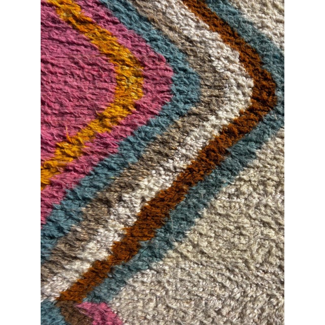 2020s Handmade Boho Floor Carpet With Bold Multicolor Patterns For Sale - Image 5 of 10
