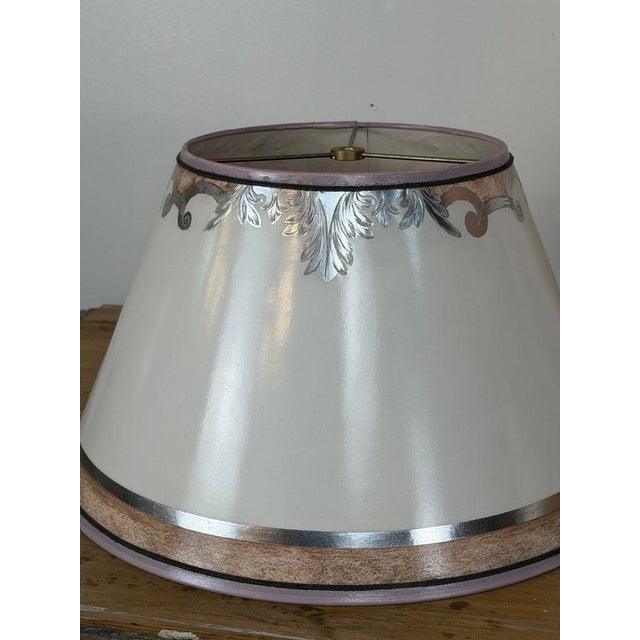 Mid 20th Century Murano Pink and Gold Glass Table Lamps W/ Coordinating Parchment Shades - a Pair For Sale In Los Angeles - Image 6 of 16