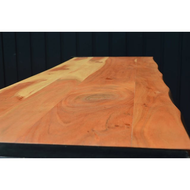 Acacia Wood Open Shelf Bookcase For Sale - Image 9 of 10