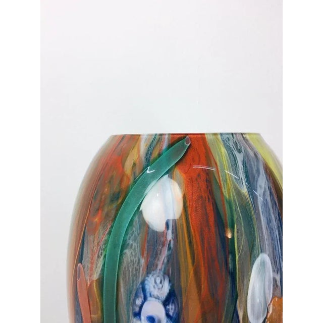 1970s Large Vintage Multicolor Murano Glass Vase, 1970s For Sale - Image 5 of 11