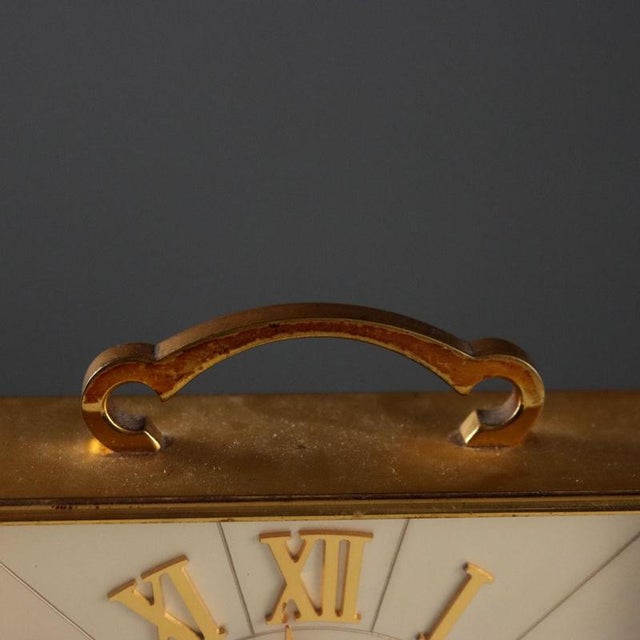 Vintage Brass Mechanical Clock from Imhof, Switzerland, 1950s For Sale - Image 3 of 10