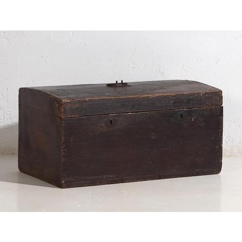 Brown Antique Chest with Dark Patina, 1920s For Sale - Image 8 of 9