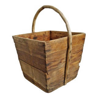 Vintage Mongolian Wood Bucket For Sale