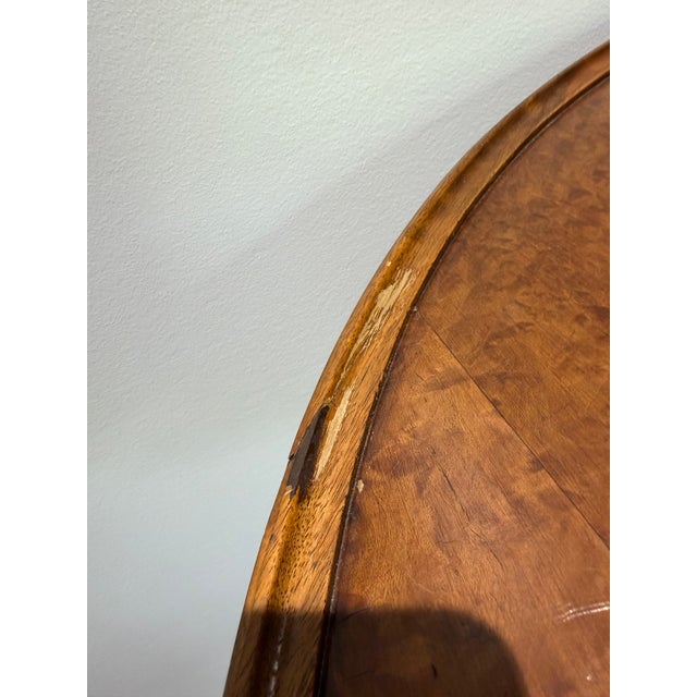 Antique Edwardian Burl Veneer Maritime Lamp Table Attributed Ocean Liner Furniture, Circa 1900 For Sale - Image 10 of 12