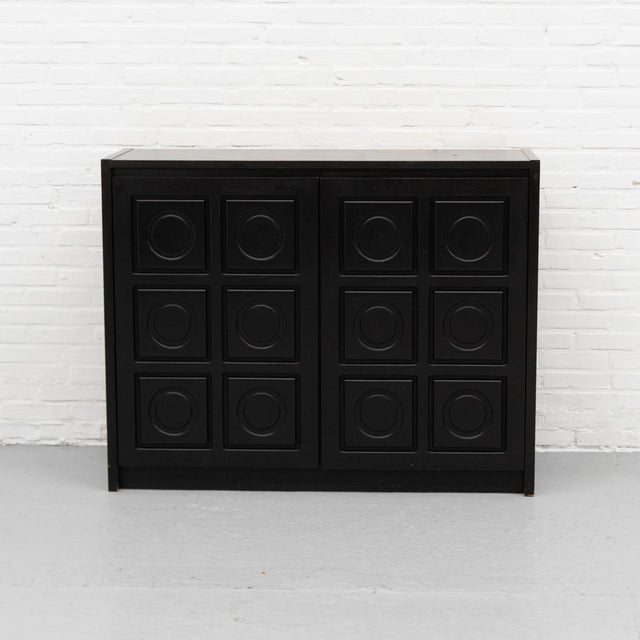Vintage Brutalist Belgian Cabinet in Wood, 1970s For Sale - Image 4 of 16