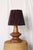 Wood 1970s Handmade Wooden Lamp With Brown Pleated Shade For Sale - Image 7 of 11