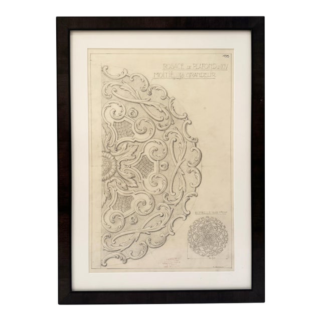 Mid-20th Century Maison Jansen Original Architectural Detail Drawing, France For Sale