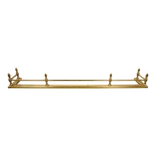 Vintage Brass English Georgian Style Fireplace Fender For Sale