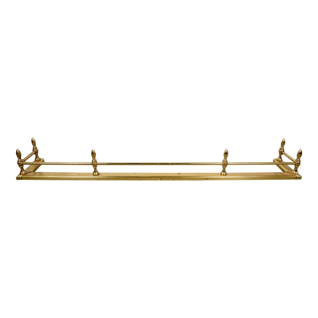 Vintage Brass English Georgian Style Fireplace Fender For Sale