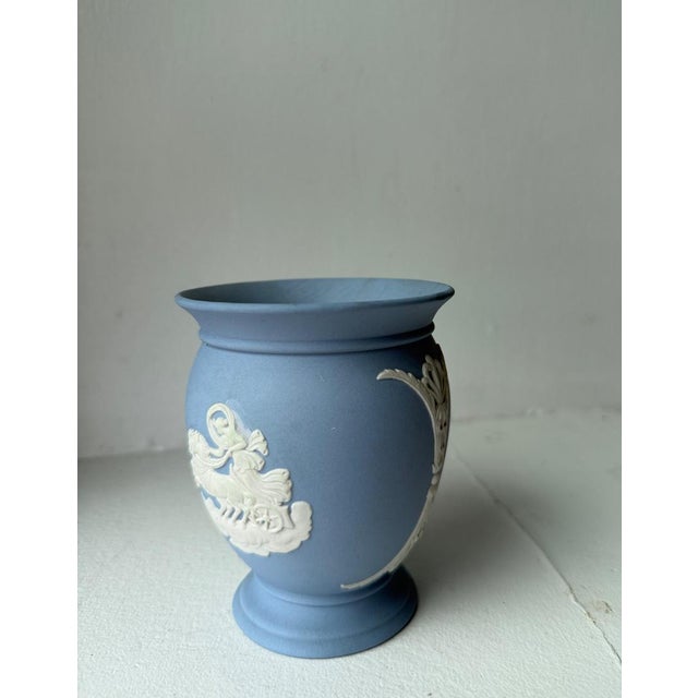 Vintage Wedgwood Pale Blue Jasperware Posey Pot Vase For Sale In New York - Image 6 of 9
