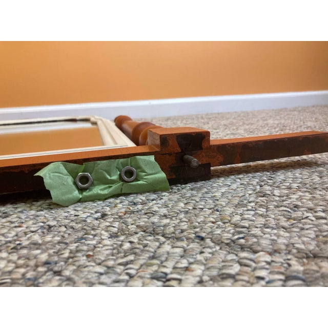 Wood Vintage Mirror With Frame For Sale - Image 7 of 12