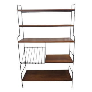 Mid-Century Modern Freestanding Swedish Bookcase, 1950s For Sale