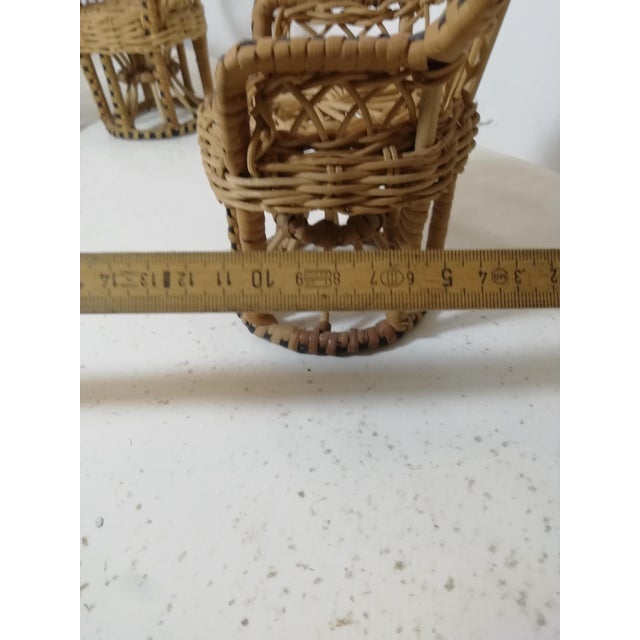 Vintage Italian Wicker Living Room Set Models, 1950s, Set of 4 For Sale - Image 9 of 10