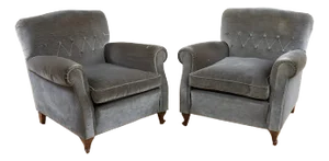 Set of Vintage Velvet Lounge Chairs