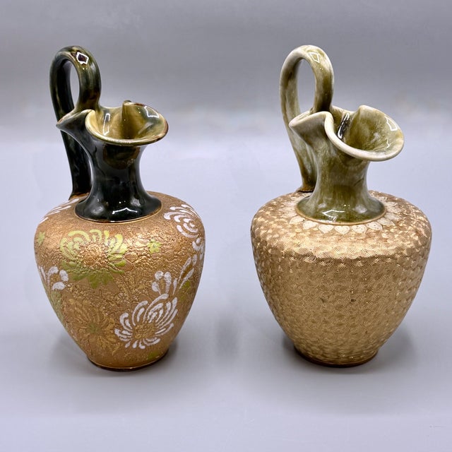 19th Century Antique Art Nouveau Stoneware Vases from Royal Doulton Lambeth, 1890s, Set of 2 For Sale - Image 5 of 18