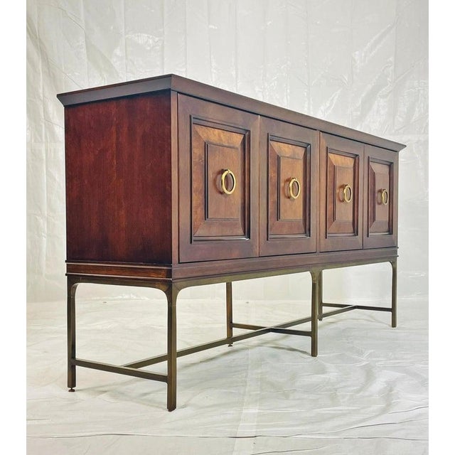 2010s Walnut and Brass Credenza by Century Furniture, Made in the United States For Sale - Image 5 of 18