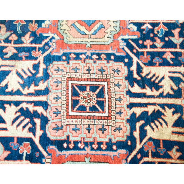1900 - 1909 Rare Early 20th Century Persian Heriz Rug For Sale - Image 5 of 12