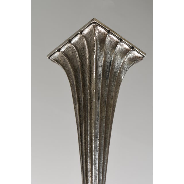 Silver French Art Deco Pendant Light by Cherrier Et Besnus 1930 France - 2 Available For Sale - Image 8 of 16