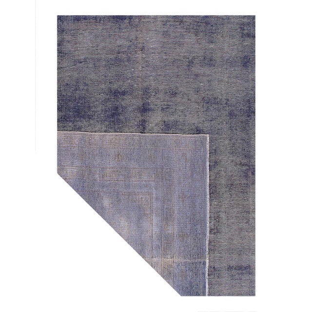 Modern Pasargad DC Contemporary Light Blue Hand Knotted Vintage Overdye Rug For Sale - Image 3 of 3
