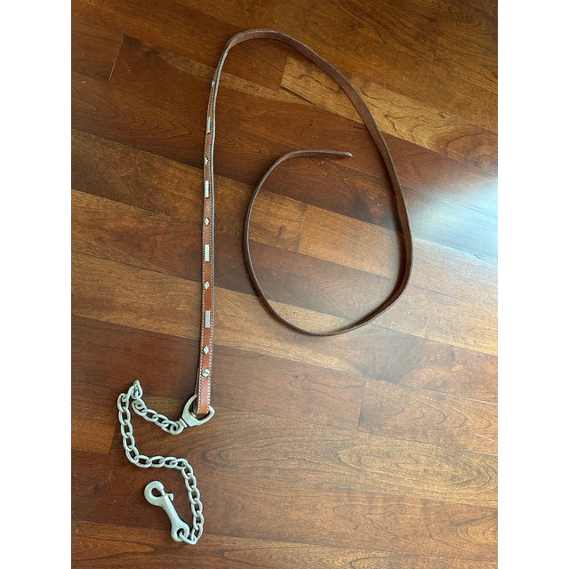 Fabulous Rustic Vintage Leather Horse Lead. A gorgeous rustic decor piece, circa 1970’s. Rich, deep bronze brown leather...