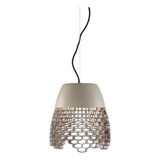 High Boy by Oggetti Galvanized Iron Pendant Light, Khaki, Large For Sale