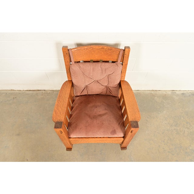 Early 20th Century Harden Furniture Antique Mission Oak Arts & Crafts Rocking Chair, Circa 1910 For Sale - Image 5 of 13