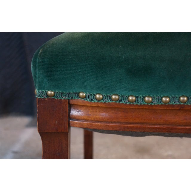 Antique Victorian Eastlake Carved Mahogany Tufted Velvet Parlor Side Chair For Sale - Image 10 of 18