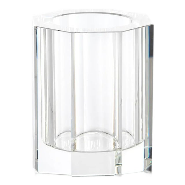 Edita Octagonal Crystal Glass Vase For Sale