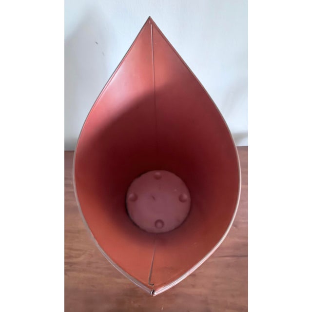 Red Vintage Decoupage Clipper Ship Tole Wastebasket With Lion Head Ring Handles For Sale - Image 8 of 9